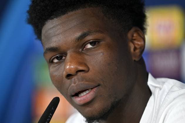 Ahead of Real Madrid v Olympique de Marseille - UEFA Champions League MADRID, SPAIN - SEPTEMBER 15: Aurelien Tchouameni of Real Madrid attends a press conference, PK, Pressekonferenz after training session at Valdebebas facilities ahead of UEFA Champions League football match against Olympique de Marseille in Madrid, Spain on September 15, 2025. Burak Akbulut Anadolu Madrid Spain. Editorial use only. Please get in touch for any other usage.  Copyright: x2025xAnadoluxBurakxAkbulutx