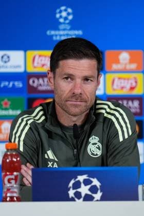 September 15, 2025, Valdebebas, Madrid, Spain: Xabi Alonso, head coach of Real Madrid, attends a press conference, PK, Pressekonferenz during a training session and press conference ahead of their UEFA Champions League 2025 26 match against Olympique de Marseille at Ciudad Deportiva Real Madrid on September 15, 2025, in Valdebebas, Madrid, Spain. Valdebebas Spain - ZUMAa181 20250915_zaa_a181_047 Copyright: xDennisxAgyemanx