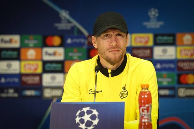 Union s head coach Sebastien Pocognoli pictured during a press conference, PK, Pressekonferenz of Belgian soccer team Royale Union Saint-Gilloise in Eindhoven, The Netherlands, on Monday 15 September 2025. The team prepares for tomorrow s match against Dutch team PSV Eindhoven, on the opening day of the League phase of the UEFA Champions League tournament. VIRGINIExLEFOUR  x134347833x