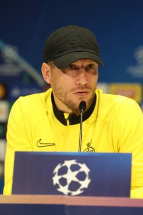 Union s head coach Sebastien Pocognoli pictured during a press conference, PK, Pressekonferenz of Belgian soccer team Royale Union Saint-Gilloise in Eindhoven, The Netherlands, on Monday 15 September 2025. The team prepares for tomorrow s match against Dutch team PSV Eindhoven, on the opening day of the League phase of the UEFA Champions League tournament. VIRGINIExLEFOUR  x134347945x