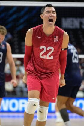September 15, 2025, Quezon City, Manila, Philippines: USA vs Portugal in their Pool Phase match during the FIVB Mens Volleyball World Championship, WM, Weltmeisterschaft 2025 in Manila, Philippines. USA wins in 3 sets. USAs Erik SHOJI screams to celebrate a point Quezon City Philippines - ZUMAr144 20250915_zap_r144_037 Copyright: xJaynexRussellx