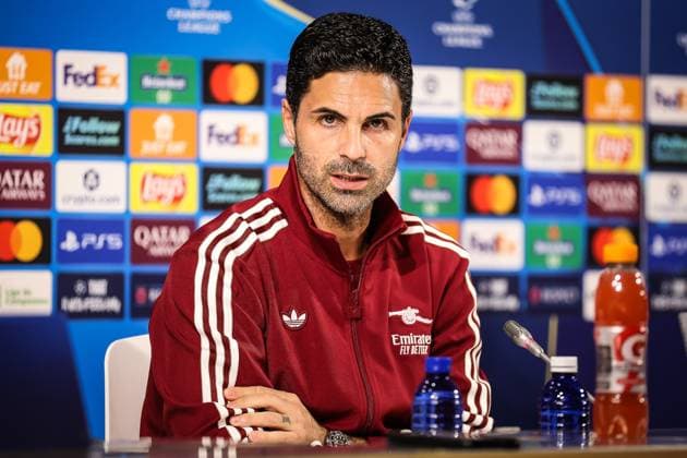 September 15, 2025, Bilbao, Spain, Spain: Mikel ARTETA of Arsenal during a Arsenal FC press conference, PK, Pressekonferenz at San Mames on September 15, 2025 in Bilbao, Spain. Marcos Calvo Bilbao Spain - ZUMAm308 20250915_zsp_m308_006 Copyright: xMatthieuxMirvillex