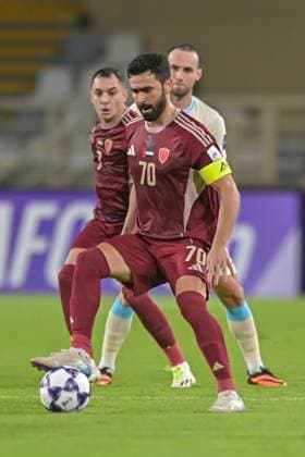 Al-Ittihad v Al-Wehda - AFC Champions League ABU DHABI, UNITED ARAB EMIRATES - SEPTEMBER 15: Omar Khribin (C) of Al Wehda in action during the Asian Champions League (AFC) match between Al-Ittihad and Al-Wehda at the Al Nahyan Stadium in Abu Dhabi, United Arab Emirates, on September 15, 2025. Waleed Zein Anadolu Abu Dhabi United Arab Emirates. Editorial use only. Please get in touch for any other usage.  Copyright: x2025xAnadoluxWaleedxZeinx