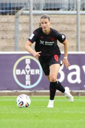 15.09.2025, xgrfx, Fussball Google Pixel Frauen-Bundesliga, Bayer Leverkusen - 1.FC Union Berlin v.l. Katharina Piljic (Bayer Leverkusen) (DFL DFB REGULATIONS PROHIBIT ANY USE OF PHOTOGRAPHS as IMAGE SEQUENCES and or QUASI-VIDEO) Leverkusen