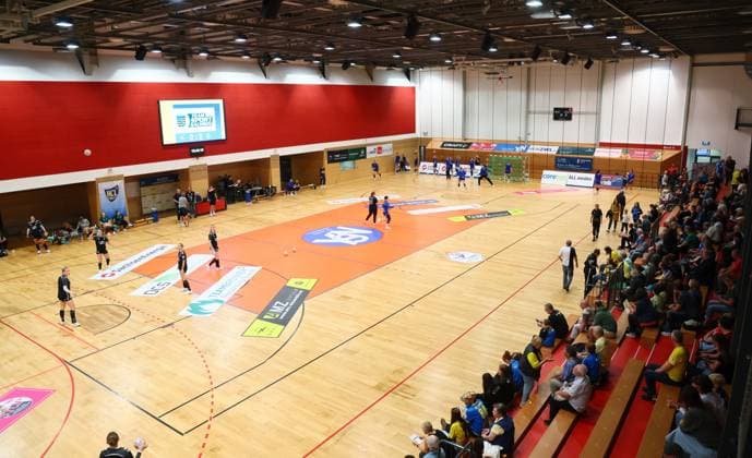Leipzig, 14.09.2025, Sporthalle Brüderstraße, Handball Frauen, 2.Bundesliga, HC Leipzig vs. SV Werder Bremen 31:27 (13:15) , Im Bild: Ansicht Sporthalle, Heimstätte des HC Leipzig. , Nur zur redaktionellen Nutzung. Only editorial use. ,