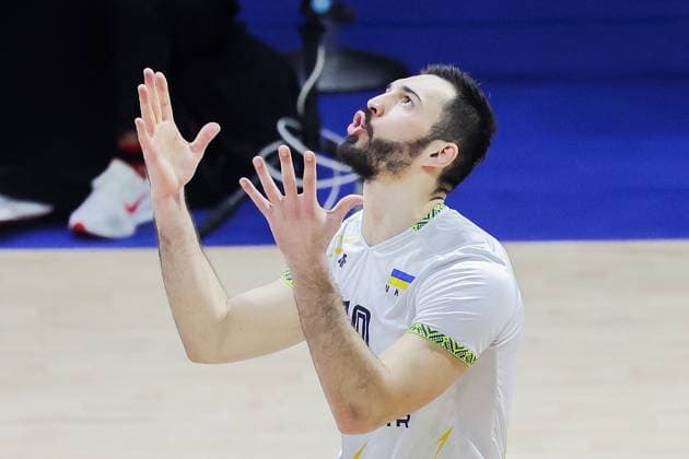 (250916) -- QUEZON CITY, Sept. 16, 2025 -- Yurii Semeniuk of Ukraine reacts during the pool F match between Ukraine and Algeria at the FIVB Men s World Championship, WM, Weltmeisterschaft 2025 in Quezon City, the Philippines, on Sept. 16, 2025. ) (SP)THE PHILIPPINES-QUEZON CITY-VOLLEYBALL-FIVB MEN S WORLD CHAMPIONSHIP 2025-UKR VS ALG ROUELLExUMALI 