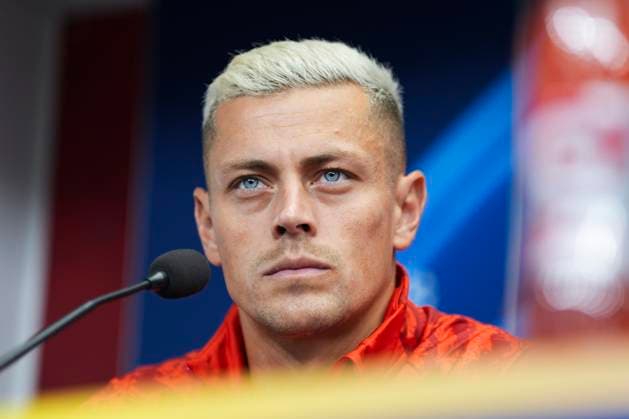 Champions League Slavia Prague Bodo Glimt Prague, Czech Republic 20250916 TomaÅ¡ HoleÅ¡ at the press conference before the Champions League match against Bodo Glimt Photo Terje Pedersen NTB Praha Czech Republic EDITORIAL USE ONLY RESTRICTED USE FOR BETTING COMPANIES  Copyright: xTerjexPedersenx xNTBx