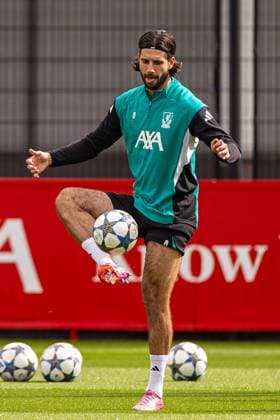 Football - UEFA Champions League - Liverpool FC v AtlÃ tico de Madrid - MD-1 LIVERPOOL, ENGLAND - Tuesday, September 16, 2025: Liverpool s Dominik Szoboszlai during a training session at the AXA Training Centre ahead of the UEFA Champions League match between Liverpool FC and AtlÃ tico de Madrid. (Photo by David Rawcliffe Propaganda) LIVERPOOL AXA Training Centre MERSEYSIDE ENGLAND  Copyright: xDavidxRawcliffex P2025-09-16-Liverpool_Atletico_MD-1-4