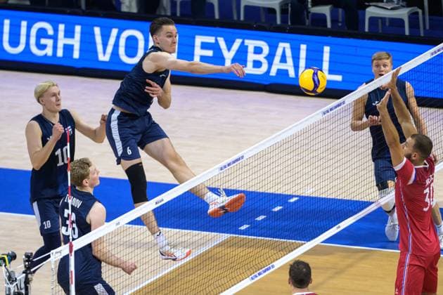 September 16, 2025, Quezon City, Manila, Philippines: France vs Finland in their Pool Phase match during the FIVB Mens Volleyball World Championship, WM, Weltmeisterschaft 2025 in Manila, Philippines. In a 5 set match, Olympic Champions France are beaten 3 sets to 2 by Finland.Finland s Petteri TYYNISMAA Quezon City Philippines - ZUMAr144 20250916_zap_r144_040 Copyright: xJaynexRussellx