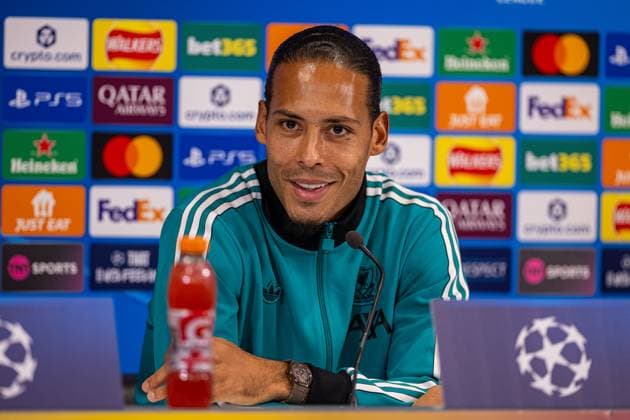 Football - UEFA Champions League - League Phase - Liverpool FC v Club AtlÃ tico de Madrid - MD-1 LIVERPOOL, ENGLAND - Tuesday, September 16, 2025: Liverpool s captain Virgil van Dijk during a press conference, PK, Pressekonferenz at Anfield ahead of the UEFA Champions League game between Liverpool FC and AtlÃ tico de Madrid. (Photo by David Rawcliffe Propaganda) LIVERPOOL Anfield MERSEYSIDE ENGLAND  Copyright: xDavidxRawcliffex P2025-09-16-Liverpool_Atletico_MD-1-39