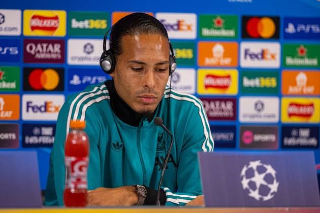 Football - UEFA Champions League - League Phase - Liverpool FC v Club AtlÃ tico de Madrid - MD-1 LIVERPOOL, ENGLAND - Tuesday, September 16, 2025: Liverpool s captain Virgil van Dijk during a press conference, PK, Pressekonferenz at Anfield ahead of the UEFA Champions League game between Liverpool FC and AtlÃ tico de Madrid. (Photo by David Rawcliffe Propaganda) LIVERPOOL Anfield MERSEYSIDE ENGLAND  Copyright: xDavidxRawcliffex P2025-09-16-Liverpool_Atletico_MD-1-41