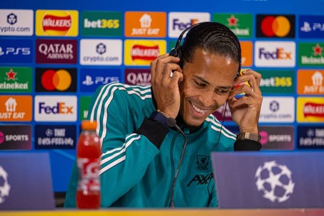 Football - UEFA Champions League - League Phase - Liverpool FC v Club AtlÃ tico de Madrid - MD-1 LIVERPOOL, ENGLAND - Tuesday, September 16, 2025: Liverpool s captain Virgil van Dijk during a press conference, PK, Pressekonferenz at Anfield ahead of the UEFA Champions League game between Liverpool FC and AtlÃ tico de Madrid. (Photo by David Rawcliffe Propaganda) LIVERPOOL Anfield MERSEYSIDE ENGLAND  Copyright: xDavidxRawcliffex P2025-09-16-Liverpool_Atletico_MD-1-43