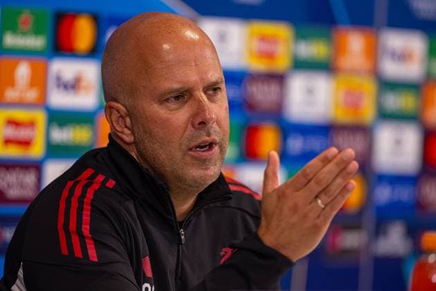 Football - UEFA Champions League - League Phase - Liverpool FC v Club AtlÃ tico de Madrid - MD-1 LIVERPOOL, ENGLAND - Tuesday, September 16, 2025: Liverpool s head coach Arne Slot during a press conference, PK, Pressekonferenz at Anfield ahead of the UEFA Champions League game between Liverpool FC and AtlÃ tico de Madrid. (Photo by David Rawcliffe Propaganda) LIVERPOOL Anfield MERSEYSIDE ENGLAND  Copyright: xDavidxRawcliffex P2025-09-16-Liverpool_Atletico_MD-1-61