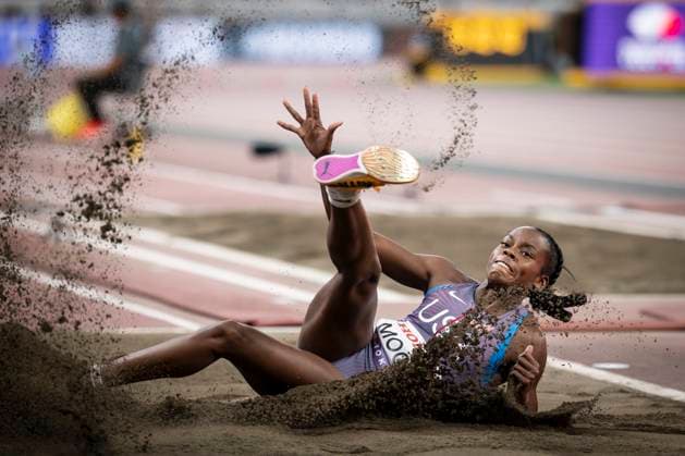World Athletics Championships; Tokyo, 16.09.2025 Jasmine Moore (USA) an Tag 4 der World Athletics Championships im National Stadium in Tokyo, Japan am 16.09.2025. *** World Athletics Championships Tokyo, 16 09 2025 Jasmine Moore USA on day 4 of the World Athletics Championships at the National Stadium in Tokyo, Japan on 16 09 2025 Copyright: xBEAUTIFULxSPORTS AxelxKohringx