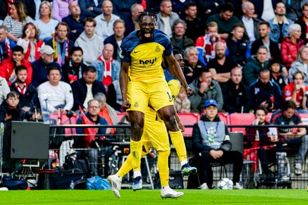 Promise David of Royale Union Saint-Gilloise celebrates after scoring his teams first goal PSV Eindhoven v Royale Union Saint-Gilloise, , UEFA Champions League 2025 26 League Phase MD1 - PSV Eindhoven v Royale Union Saint-Gilloise, Philips Stadion, September 16, 2025, Eindhoven, Netherlands.