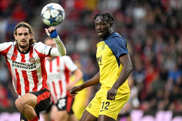 PSV Eindhoven v Royale Union Saint-Gilloise - UEFA Champions League EINDHOVEN, NETHERLANDS - SEPTEMBER 16 : David Promise Oluwatobi forward of Union Saint-Gilloise during the UEFA Champions League 2025 26 League Phase MD1 match between PSV Eindhoven and Royale Union Saint-Gilloise on September 16, 2025 in Eindhoven, Netherlands, 16 09 2025 Eindhoven Netherlands  Copyright: xNicoxVereeckenx