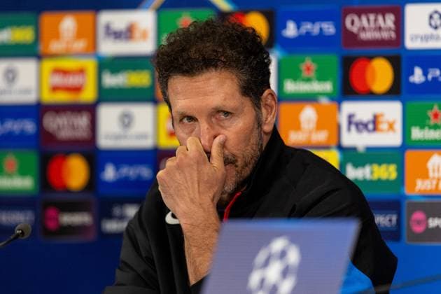Football - UEFA Champions League - League Phase - Liverpool FC v Club AtlÃ tico de Madrid - MD-1 LIVERPOOL, ENGLAND - Tuesday, September 16, 2025: Atletico Madrid s head coach Diego Simeone during a press conference, PK, Pressekonferenz at Anfield ahead of the UEFA Champions League game between Liverpool FC and AtlÃ tico de Madrid. (Photo by Jessica Hornby Propaganda)  Copyright: xDavidxRawcliffex P2025-09-16-LFC-Training-Atletico-72