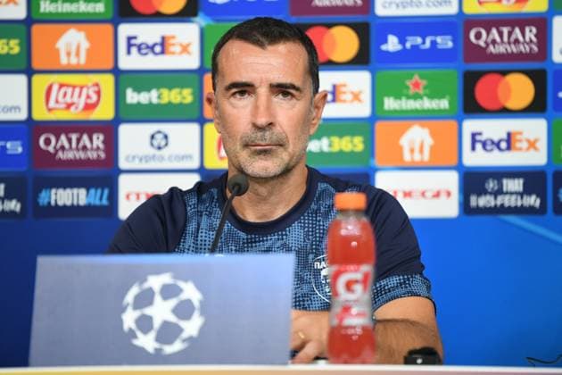 UEFA Champions League - Pafos FC press conference, PK, Pressekonferenz - Pafos FC player Bruno Felipe and Juan Carlos Carcedo coach attend a press conference ahead of the UEFA Champions League Phase matchday 1 soccer match between Olympiacos FC and Pafos FC in Stadium Georgios Karaiskakis in Piraeus, Greece, 10 September 2024.. IMAGO ONE INCH PRODUCTIONS PIRAEUS Greece Copyright: xONExINCHxPRODUCTIONSx 6657943