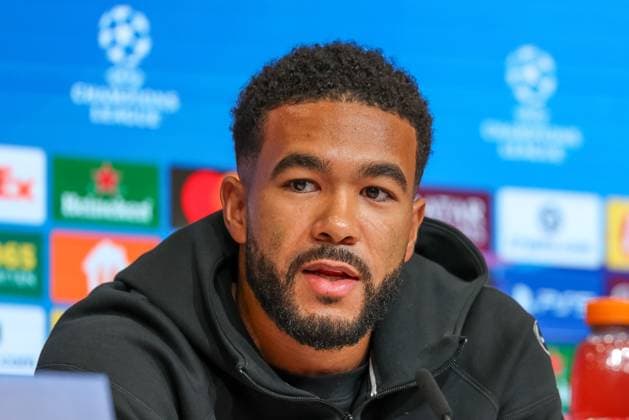 Reece James (FC Chelsea, 24) bei der Pressekonferenz, GER, Internationale Pressekonferenz, FC Chelsea, Fussball, UEFA Champions League, Liga-Phase, 1. Spieltag, Saison 2025 2026, 16.09.2025, GER, Internationale Pressekonferenz, FC Chelsea, Fussball, UEFA Champions League, Liga-Phase, 1. Spieltag, Saison 2025 2026, 16.09.2025 Muenchen Copyright: xEibner-Pressefoto JennixMaulx EP_JML