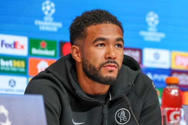 Reece James (FC Chelsea, 24) bei der Pressekonferenz, GER, Internationale Pressekonferenz, FC Chelsea, Fussball, UEFA Champions League, Liga-Phase, 1. Spieltag, Saison 2025 2026, 16.09.2025, GER, Internationale Pressekonferenz, FC Chelsea, Fussball, UEFA Champions League, Liga-Phase, 1. Spieltag, Saison 2025 2026, 16.09.2025 Muenchen Copyright: xEibner-Pressefoto JennixMaulx EP_JML