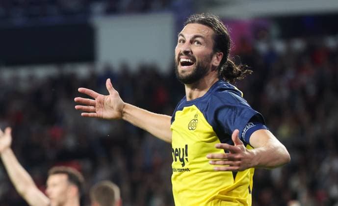 Union s Christian Burgess celebrates during a soccer game between Dutch team PSV Eindhoven and Belgian team Royale Union Saint-Gilloise, in Eindhoven, The Netherlands, on Tuesday 16 September 2025, on the opening day of the League phase of the UEFA Champions League tournament. VIRGINIExLEFOUR  x134449907x