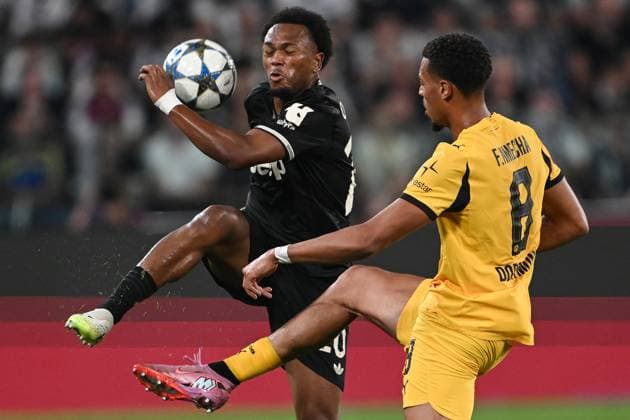 Cm Torino 16 09 2025 - Champions League Juventus-Borussia Dortmund foto Cristiano Mazzi Image nella foto: Lois Openda-Felix Nmecha 
