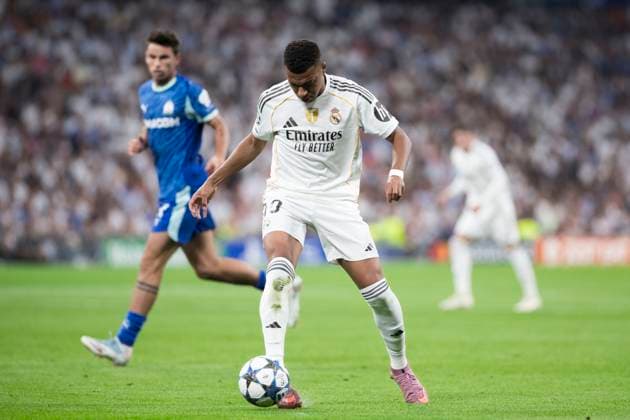 UEFA champions league - Real Madrid vs Marseille MADRID, SPAIN - September 16: Kylian Mbappe of Real Madrid in action during the UEFA champions league 2025 26 match between Real Madrid and Marseille at Santiago Bernabeu Stadium. (Photo by Guillermo Martinez) Madrid Santiago Bernabeu Stadium Spain Copyright: xGuillermoxMartinezx