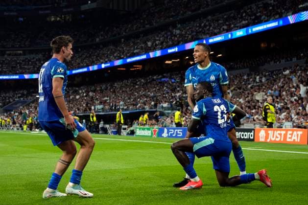 ESP: Real Madrid v Olympique de Marseille. UEFA Champions League. Matchday 1. Timothy Weah of Olympique Marsella during the UEFA Champions League match, between Real Madrid and Olympique de Marseille, matchday 1, played at Santiago Bernabeu Stadium on September 16, 2025 in Madrid, Spain. kpng Copyright: xCesarxCebollax xPRESSINx PS_250916_RMA_MAR_763