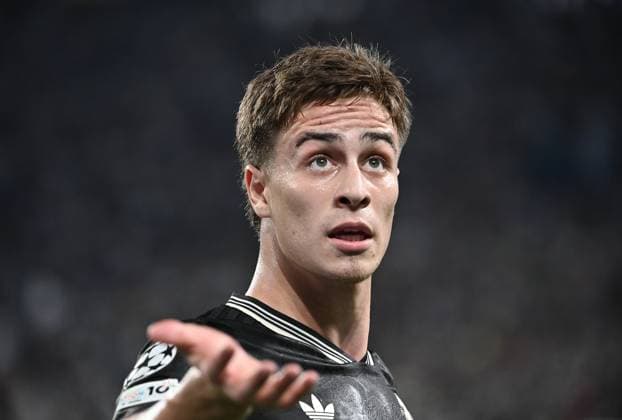 Juventus v Borussia Dortmund - UEFA Champions League TURIN, ITALY, SEPTEMBER 16: Juventus Kenan Yildiz gestures during the League phase UEFA Champions League football match between Juventus and Borussia Dortmund at the Juventus Stadium in Turin, Italy, on September 16, 2025. Isabella Bonotto Anadolu Turin Italy. Editorial use only. Please get in touch for any other usage.  Copyright: x2025xAnadoluxIsabellaxBonottox