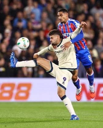 Crystal Palace v Millwall 16 September 2025, London - Carabao Cup - Third Round - Crystal Palace v Millwall - Mihailo Ivanovic of Millwall and Maxence Lacroix of Crystal Palace - Photo: Jacques Feeney Offside. London UK Copyright: xJacquesxFeeneyx xOffsidexOffside