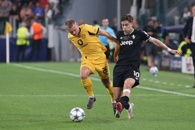 Kenan Yildiz (Juventus FC) in action during Juventus FC vs Borussia Dortmund, UEFA Champions League football match in Turin, Italy, September 16 2025  Copyright: xClaudioxBenedetto IPAxSportx xipa-agency.netx xx IPA_64956589 IPA_Agency_IPA64956589