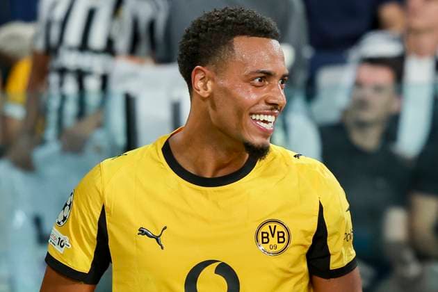 Felix Nmecha (Borussia Dortmund) bejubelt seinen Treffer zum 1:2, UEFA Champions League 2025 26 League Phase MD1, Juventus v Borussia Dortmund, Juventus Stadium am 16. September 2025 in Turin, Italien. (Foto von Marco Steinbrenner DeFodi Images) Felix Nmecha (Borussia Dortmund) celebrates after scoring his teams second goal, UEFA Champions League 2025 26 League Phase MD1, Juventus v Borussia Dortmund, Juventus Stadium, September 16, 2025 in Turin, Italy. (Photo by Marco Steinbrenner DeFodi Images)