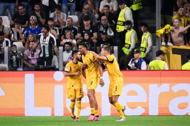 Juventus FC v Borussia Dortmund - UEFA Champions League Felix Nmecha of Borussia Dortmund celebrates after scoring a goal during the UEFA Champions League 2026 26 league phase football match between Juventus FC and Borussia Dortmund. Turin Italy Copyright: xNicolòxCampox