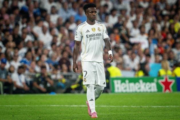 September 16, 2025, Madrid, Spain, Spain: Vinicius Junior (Jr) of Real Madrid during the UEFA Champions League, League Phase MD1 match between Real Madrid CF and Olympique de Marseille (OM) at Santiago Bernabeu Stadium on September 16, 2025 in Madrid, Spain. Madrid Spain - ZUMAm308 20250916_zsp_m308_084 Copyright: xMatthieuxMirvillex