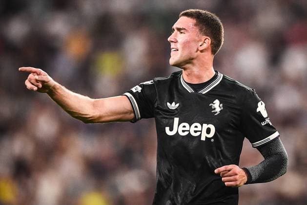 September 16, 2025, Turin, Italy, Italy: Dusan VLAHOVIC of Juventus celebrates his goal during the UEFA Champions League, League Phase MD1 match between Juventus FC and Borussia Dortmund at Allianz Stadium on September 16, 2025 in Turin, Italy. Turin Italy - ZUMAm308 20250916_zsp_m308_140 Copyright: xMatthieuxMirvillex