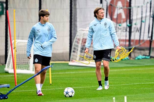 Club Brugge v Monaco - UEFA Champions League Media Activities 17 09 2025 WESTKAPELLE, BELGIUM - SEPTEMBER 17 : Granados Alejandro midfielder of Club Brugge and Vermant Romeo forward of Club Brugge pictured during a training session ahead of the UEFA Champions League 2025 26 League Phase MD1 match between Club Brugge and Monaco on September 17, 2025 in Westkapelle, Belgium, 17 09 2025 Westkapelle Belgium  Copyright: xNicoxVereeckenx