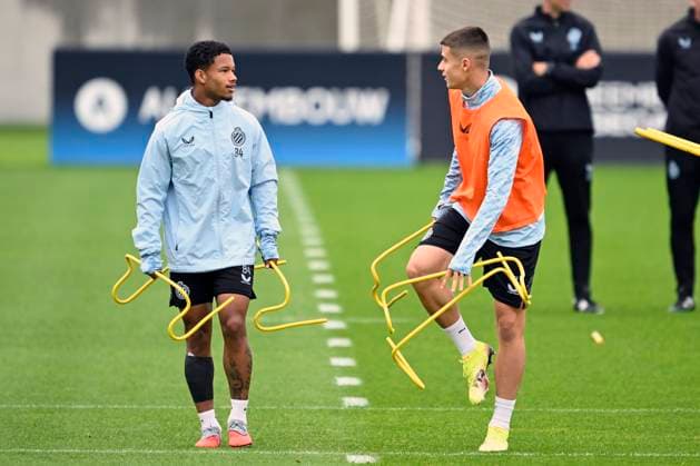 Club Brugge v Monaco - UEFA Champions League Media Activities 17 09 2025 WESTKAPELLE, BELGIUM - SEPTEMBER 17 : Tresoldi Nicolo forward of Club Brugge and Campbell Shandre forward of Club Brugge pictured during a training session ahead of the UEFA Champions League 2025 26 League Phase MD1 match between Club Brugge and Monaco on September 17, 2025 in Westkapelle, Belgium, 17 09 2025 Westkapelle Belgium  Copyright: xNicoxVereeckenx