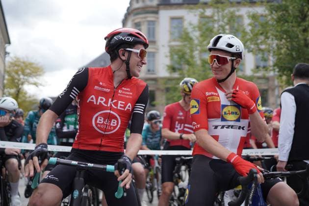 Radsport Tour de Luxembourg 2025 17.09.2025, Cyclisme, Radsport, Tour de Luxembourg, Luxemburg Rundfahrt, 2025, Luxemburg, vl: Michel RiesArkea - B&B Hotels mit Soeren Kragh AndersenLidl - Trek