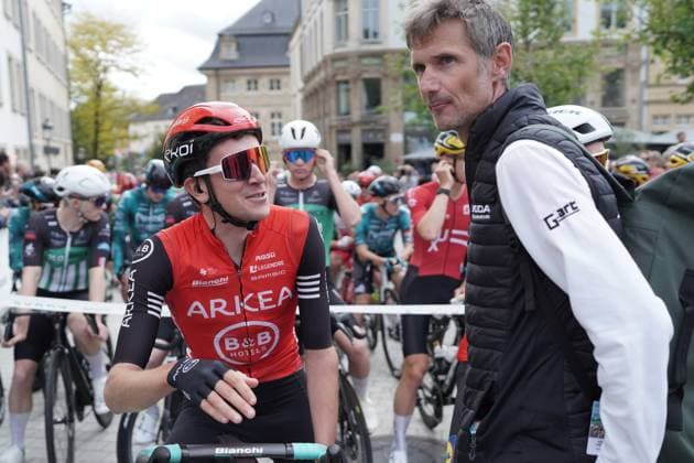 Radsport Tour de Luxembourg 2025 17.09.2025, Cyclisme, Radsport, Tour de Luxembourg, Luxemburg Rundfahrt, 2025, Luxemburg, vl: Michel RiesArkea - B&B Hotels mit Frank Schleck