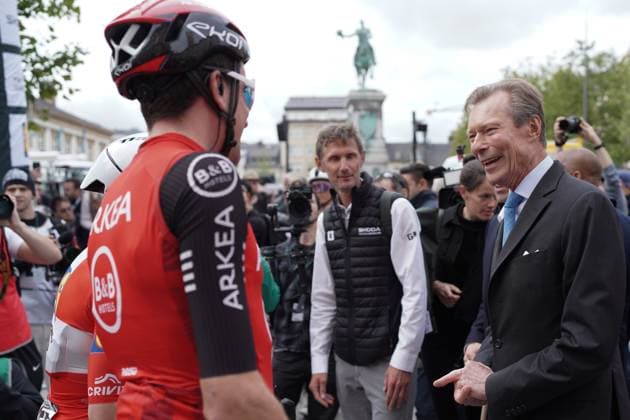 Radsport Tour de Luxembourg 2025 17.09.2025, Cyclisme, Radsport, Tour de Luxembourg, Luxemburg Rundfahrt, 2025, Luxemburg, vl: Son altesse Royale Monseigneur Henri de Luxembourg - Frank Schleck - Michel RiesArkea - B&B Hotels