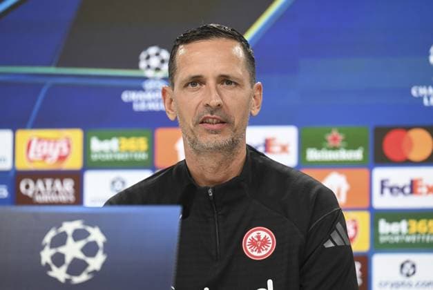 Ahead of Eintracht Frankfurt v Galatasaray - UEFA Champions League HESSE, GERMANY - SEPTEMBER 17: Head Coach of Eintracht Frankfurt Dino Toppmoller attends a press conference, PK, Pressekonferenz ahead of UEFA Champions League football match against Galatasaray in Hesse, Germany on September 17, 2025. Halil Sagirkaya Anadolu Hesse Germany. Editorial use only. Please get in touch for any other usage.  Copyright: x2025xAnadoluxHalilxSagirkayax