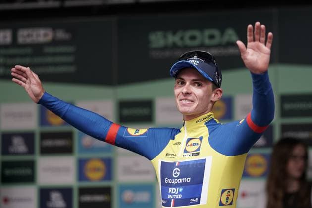 Radsport Tour de Luxembourg 2025 17.09.2025, Cyclisme, Radsport, Tour de Luxembourg, Luxemburg Rundfahrt, 2025, Luxemburg, vl: Romain GregoireGroupama - FDJ - leader TDL
