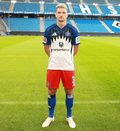 offizieller Portraittermin Verein Hamburger SV 2025 2026 Noah Katterbach ( Hamburger SV 3) 17.09.2025, Sporthalle, Hamburg, offizieller Portraittermin Verein Hamburger SV 2025 2026