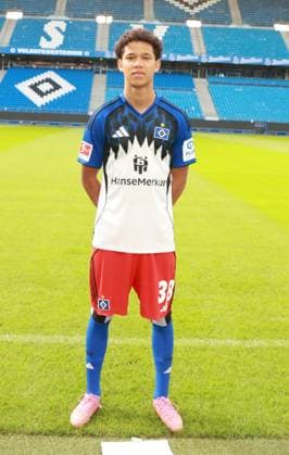 offizieller Portraittermin Verein Hamburger SV 2025 2026 Alexander Rossing-Lelesiit Roessing-Lelesiit ( Hamburger SV 38) 17.09.2025, Sporthalle, Hamburg, offizieller Portraittermin Verein Hamburger SV 2025 2026