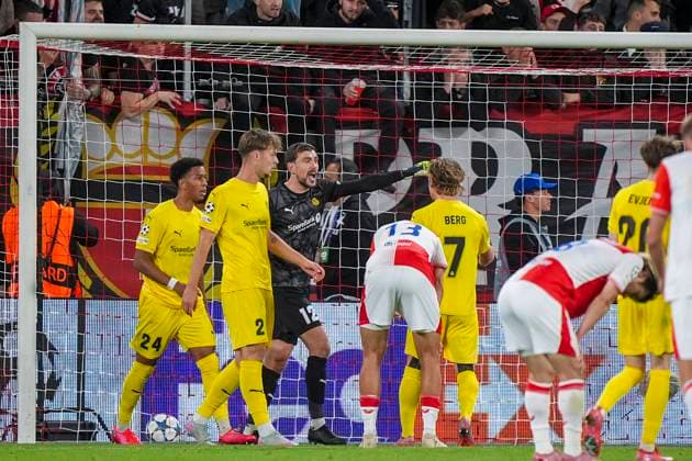 Champions League Slavia Prague Bodo Glimt Prague, Czech Republic 20250917 Bodo Glimt s goalkeeper Nikita Haikin during the Champions League match between Slavia Prague and Bodo Glimt at Fortuna Arena in Prague Photo Terje Pedersen NTB Praha Czech Republic EDITORIAL USE ONLY RESTRICTED USE FOR BETTING COMPANIES  Copyright: xTerjexPedersenx xNTBx