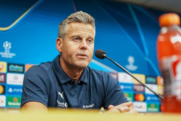 Champions League Slavia Prague Bodo Glimt Prague, Czech Republic 20250917 Bodo Glimts coach Kjetil Knutsen at a press conference after the Champions League match between Slavia Prague and Bodo Glimt at Fortuna Arena in Prague Photo Terje Pedersen NTB Praha Czech Republic EDITORIAL USE ONLY RESTRICTED USE FOR BETTING COMPANIES  Copyright: xTerjexPedersenx xNTBx
