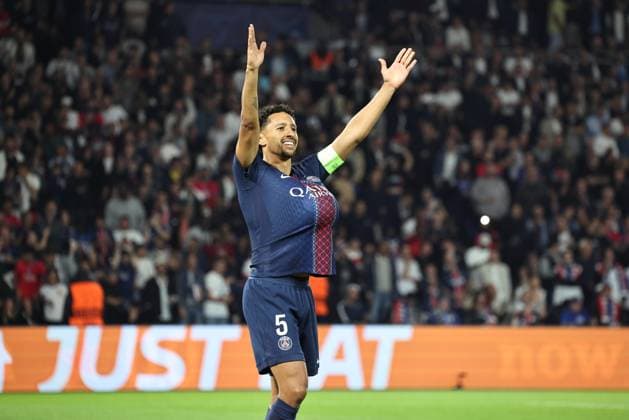 Ligue des Champions Psg-Atalanta PHOTOPQR LE PARISIEN LP Fred Dugit ; Paris ; 17 09 2025 ; Sports Parc des Princes, Paris (XVIe), le 17 09 2025 Ligue des Champions Psg-Atalanta Marquinhos LP Fred Dugit