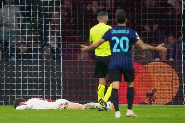AMSTERDAM, 23-08-2025, Johan Cruijff ArenA ,season 2025 2026 , UEFA Champions League football , league phase, .Match between Ajax and Inter Milan , Picture shows Ajax player Mika Godts Ajax - Inter  x31066616x Copyright: