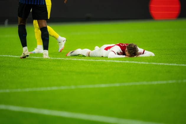 Ajax vs Inter Milan UEFA Champions League MD1 Mika Godts of Ajax in action against Inter Milan during the UEFA Champions League match at Johan Cruyff Arena in Amsterdam, Netherlands, on September 17, 2025. (Photo by Taisei Iwamoto) Copyright: xTaiseixIwamotox