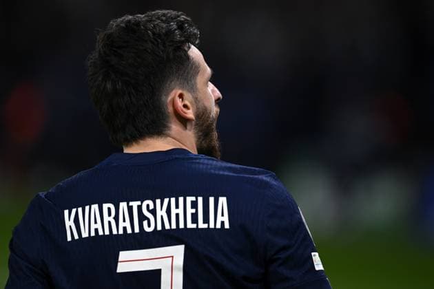 Mg Parigi (Francia) 17 09 2025 - Champions League Paris Saint Germain-Atalanta foto Matteo Gribaudi Image nella foto: esultanza gol Khvicha Kvaratskhelia 